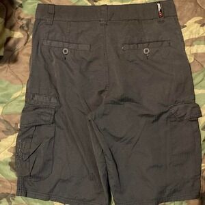 No Fear vintage poly nylon cargo shorts embroidered
